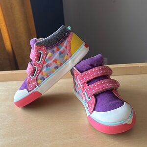 See Kai Run Hi-top Kya sneaker Purple Hearts size 11.5 kids girls toddler
